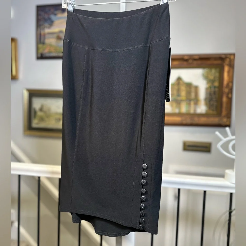 Sympli Diva Skirt Short Black Size 6 Button Detail - Picture 3 of 12
